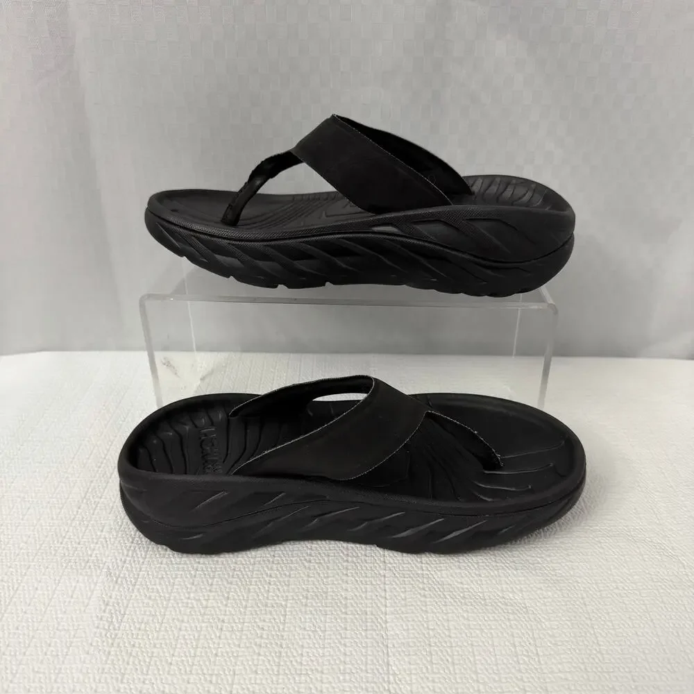 Hoka One One Ora Recovery Flip Flops Women’s Size 6 Black Slip On